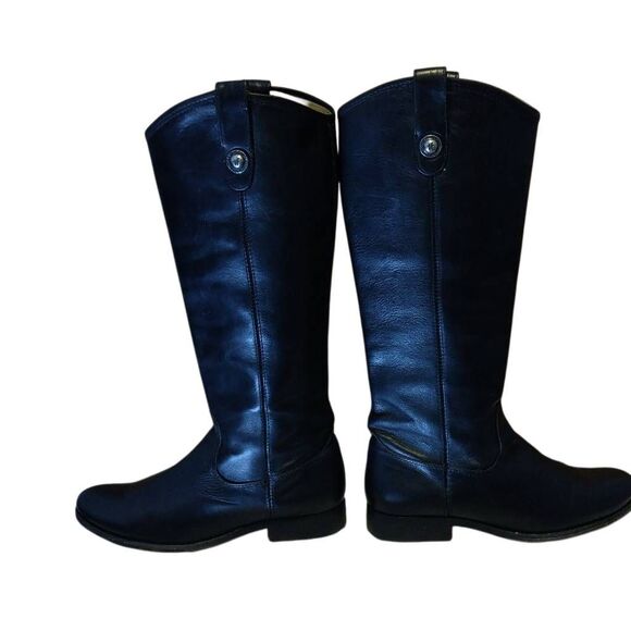 Frye Boots Melissa Lug Button Tall Wide Calf Women's Size 6.5 Black Leather - Picture 11 of 12